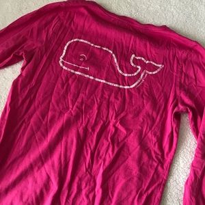 Pink and White Vineyard Vines Longsleeve Tee